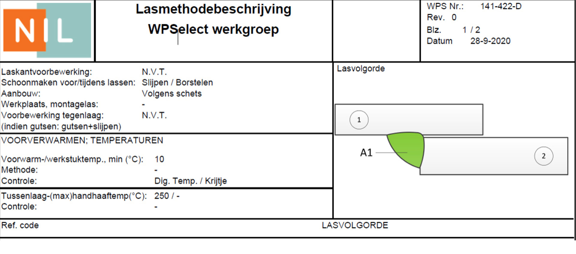 WPS-en bij TIG niveau 2 Staal