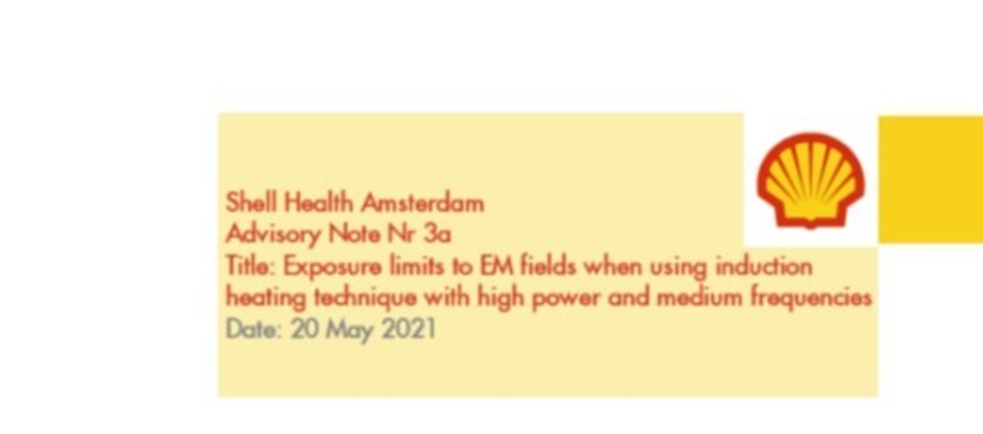 Exposure limits to EM fields when using induction heating technique with high power and medium frequencies