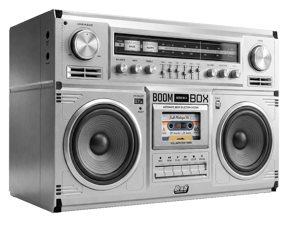 Beer in a Box 2026 Silver Edition boombox met Bluetooth speaker